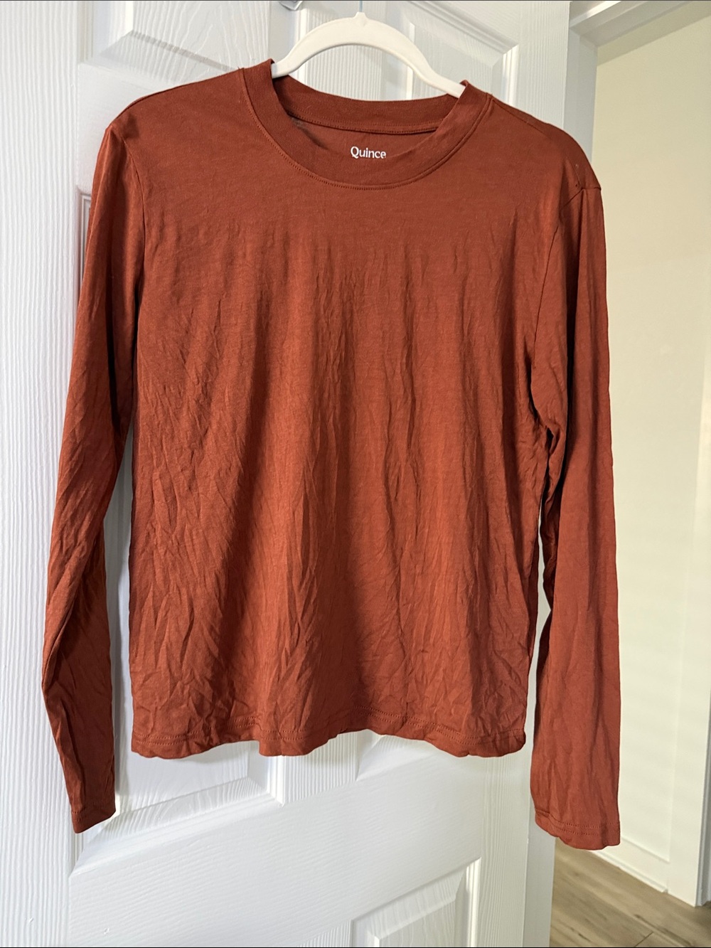 Quince Long-Sleeve Crewneck Shirt - Rust Brown